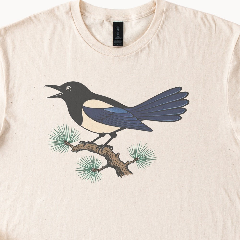 Iridescent Jay Calling from a Pine Branch Tee
